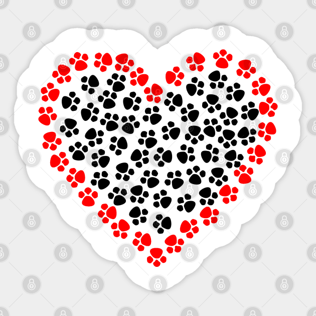 Heart Shape Cats Paws Sticker by RoziahYahya